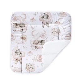 Balbina® Cotton Changing Mat Soft Changing Table Mat for Changing Tables Washable 70 x 70 cm I Clouds on White