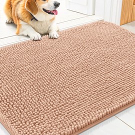 Smiry - Tapete para puerta de perro para patas fangosas, 30 x 20 pulgadas, absorbe la humedad y la suciedad, antideslizante, lavable, de secado rápido, felpilla para puerta delantera, entrada interior