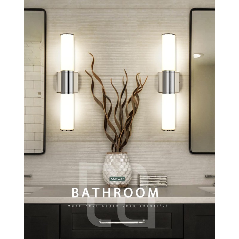 METWET Bathroom Light Fixtures, 2-Light Vanity Lights for Mirror with