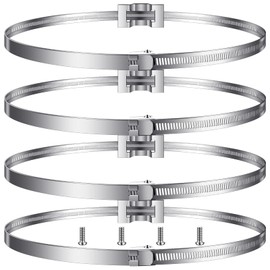 Oudain Sign Mounting Bracket for Larger Pole Adjustable Pole Clamp Road Street Sign Band Clip 4 to 15" Metal Street Mounting Hardware Propane Tank Bracket for Round Square Telephone Pole Rod(8 Pack)