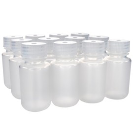 EISCO - 60mL Wide Mouth Polypropylene Translucent Reagent Bottles with Polypropylene Caps, Pack of 12, Non-Sterile, Autoclavable, Leakproof Laboratory Storage Bottles, 0-135°C Temperature Range