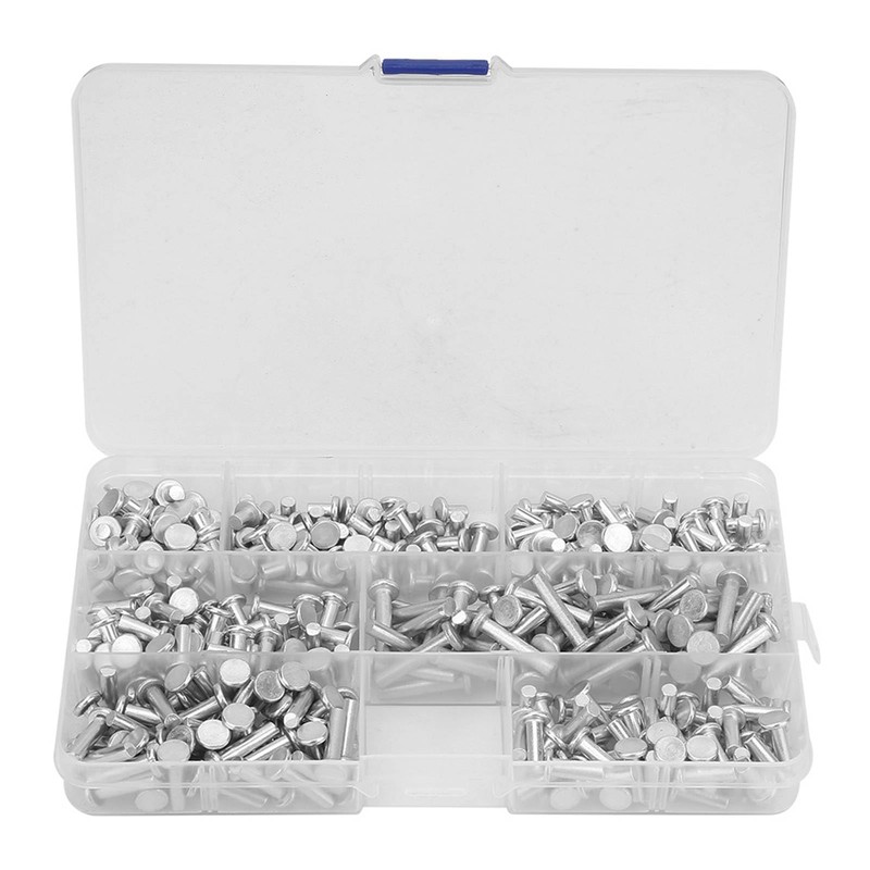 M4 Flat Head Solid Rivets Kit 350pcs Aluminum Rivets Set