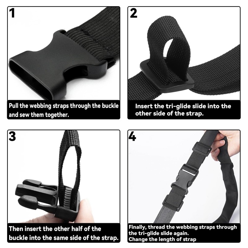 zeyedemo 20 Set Release Buckle Clips Rucksack Clips Tri-Glide Slides