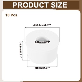 uxcell 10 Pcs PVC DWV Reducer Bushing 1-1/2" x 1/2"(Socket x Socket) Thread Coupling Connectors PVC Pipe Reducer Adapter Fitting for Pipe Connecting Home Sewer Plumbing, White