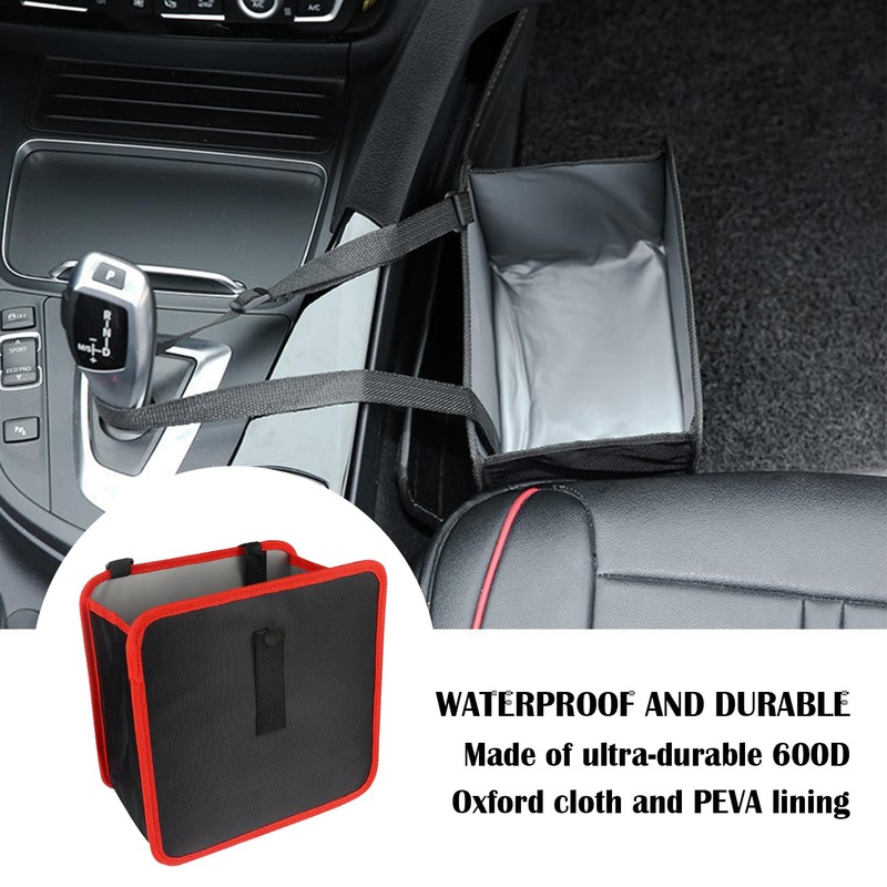 carleef Hanging Car Trash Can,Foldable & Leak-Proof Car Trash Bin