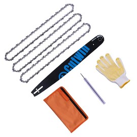 Cutwin Saw chain for Tree Limbs, 20Inch Chain Saw with 72 Drive Links Guide bar,Gloves,FILE,To store the glove straps
