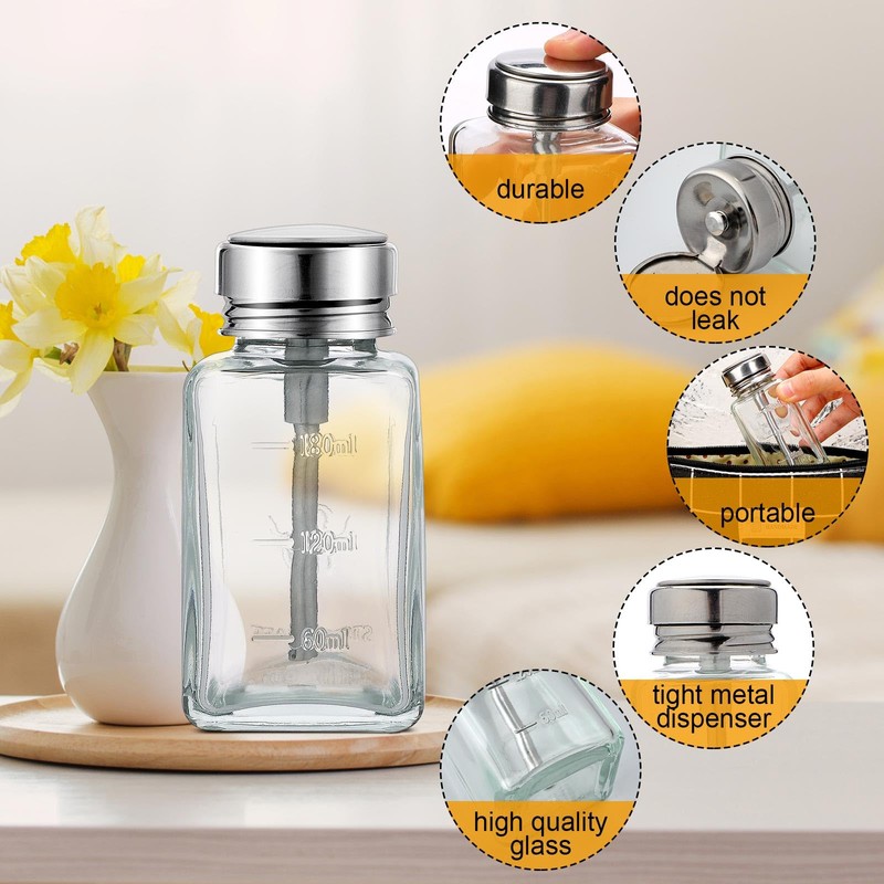 Lallisa 2 Pcs 6 Oz/ 180 ml Clear Pump Dispenser