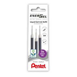 Pentel EnerGel 0.7mm Refill Wallet of 3 - Violet