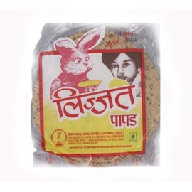 Lijjat Punjabi Indian Papad - Traditional Handmade - 3 packages of 7 oz