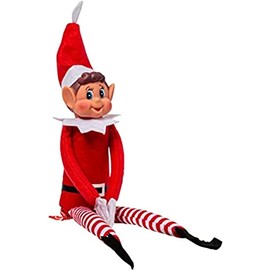 Elves Behaving Badly Long Leg Soft Body Vinyl face elf with hat & tag, Red, Pack of 1