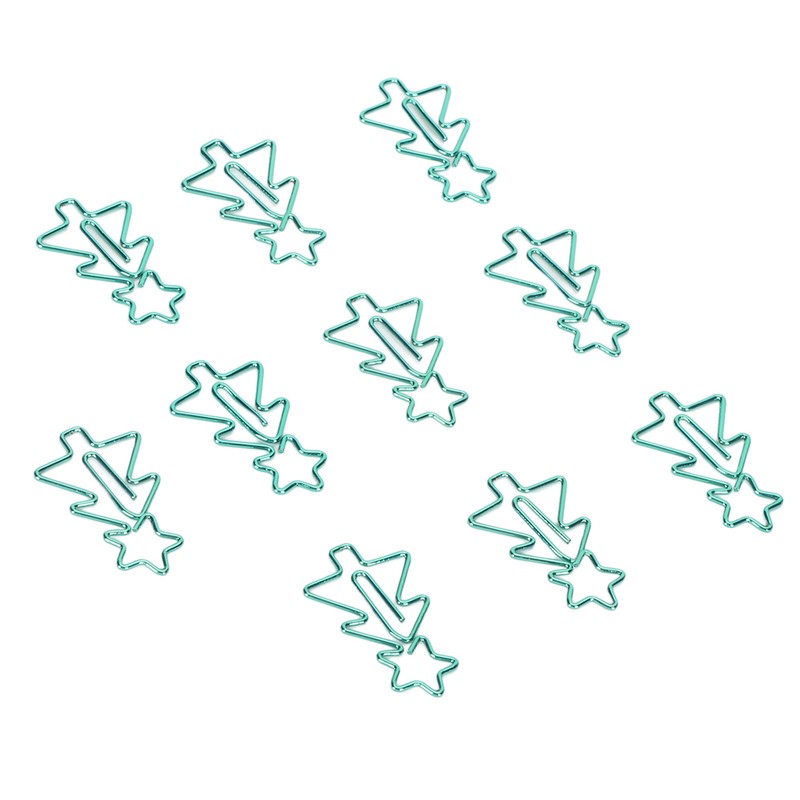 100pcs Paper Clips Prevent Slip Cute Christmas Tree Shaped Decorative