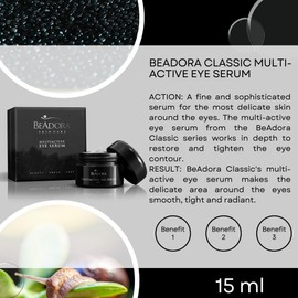 BODI BEAUTY BeAdora Classic Luxurious Intensive Multiactive Eye Serum with Beautifeye, Lakesis, Hyaluronic Acid, Snail Caviar, Skin Care & Face Care, Regenerating Eye Cream 15 ml