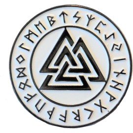 GBJUK Norse Valknut Rune Alphabet Vikings Mythology Enamel Pin Lapel Badge with Butterfly Clasp Back