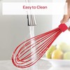 Silicone Whisks for Cooking, Non-Scratch, Clear Acrylic Handle, Hanging Hook