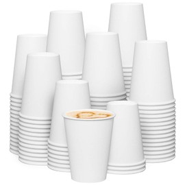Paper Cups 400ml (50 Pack), Disposable Cups,Coffee Cups Ideal for Cold Drinks and Hot Drinks Coffee,Tea,Home, Party Cups, Office, White Cups (papercups)