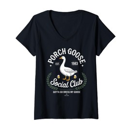 Womens Porch Goose Social Club Gotta Go Dress My Goose Silly Goose V-Neck T-Shirt