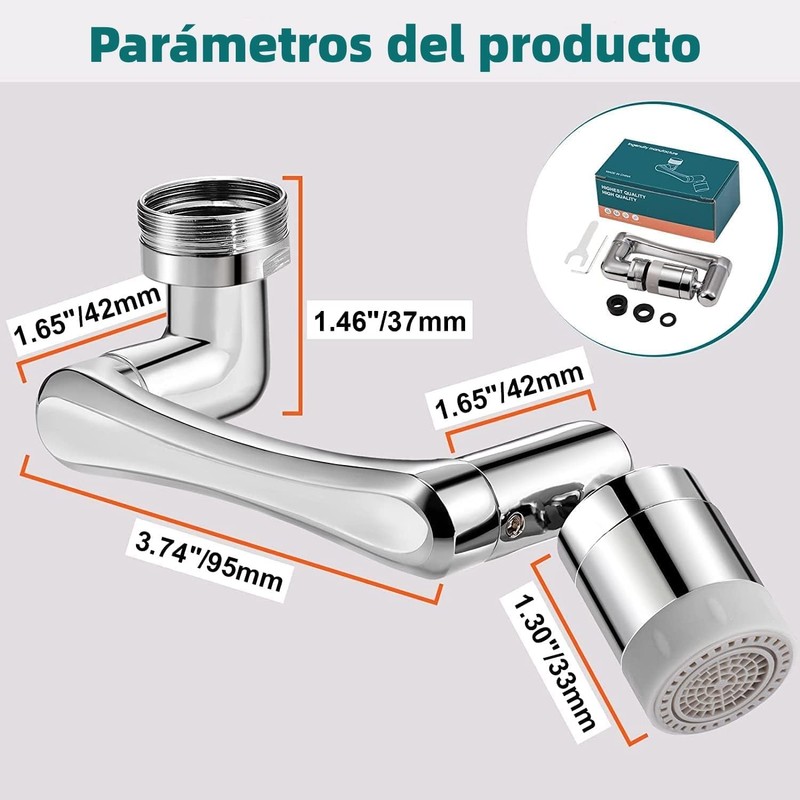 1080° Aireador Extensor de Grifo Giratorio, Grifo de Filtro de