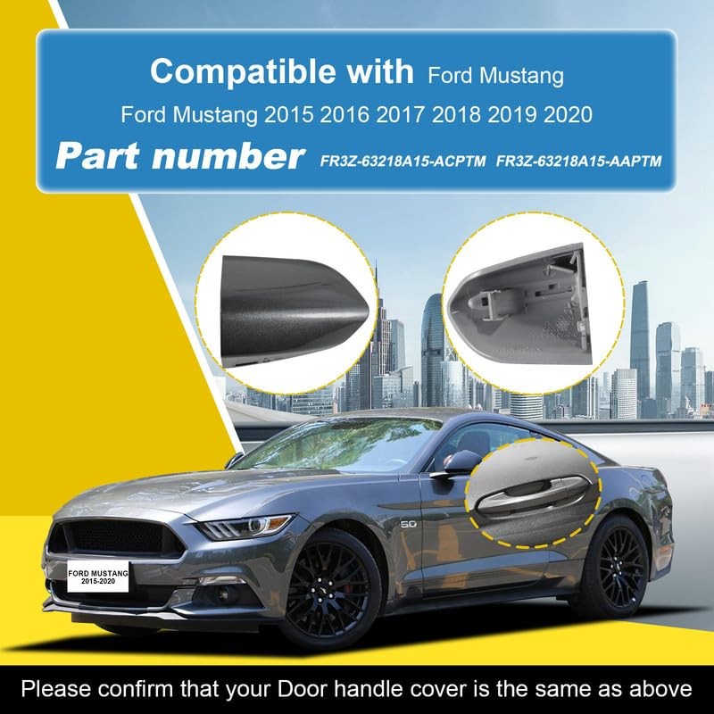 Car Exterior Door Handle Cap Compatible with Ford Mustang 2015