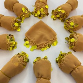 10x Halay Mendili Set Dance Cloths Dügün Wedding Engagement Kina Mendil Nisan Dügün Turkish Wedding (Gold)