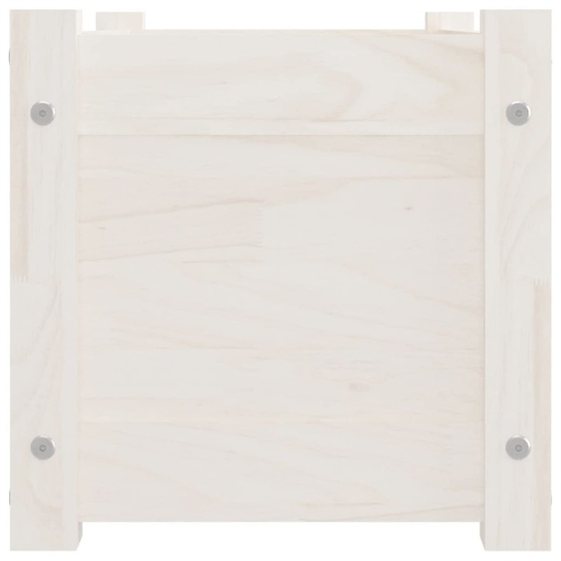 Gecheer Garden Planter White 23.6"x12.2"x12.2" Solid Wood Pine