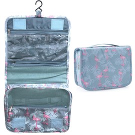 Tcdwla Toiletry Bag Men Women Hanging Toiletry Bag, 1 Piece Wash Bag with Hook, Large Capacity (24 x 18 x 9 cm), Foldable, Multiple Chambers, for Travel, Bathroom, lightblue, blue sky