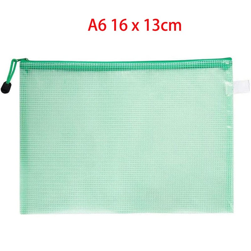 Plastic Wallets A6 File Folder Document Mesh Zipper Bags Zip