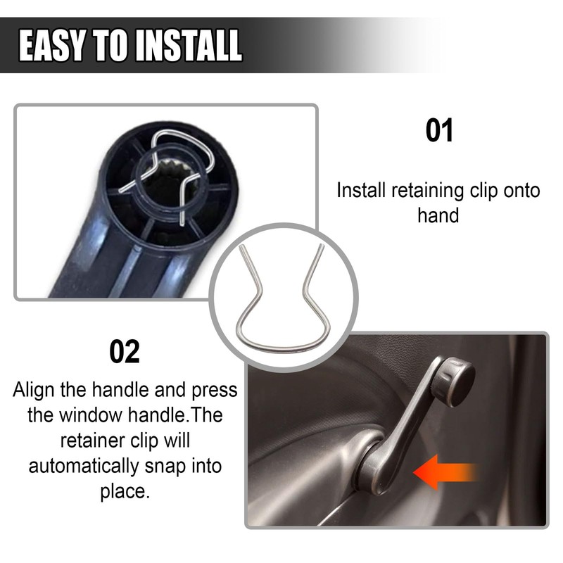GAOLAOSY Car Window Handle Crank Retaining Clips, 76980 Auto Door