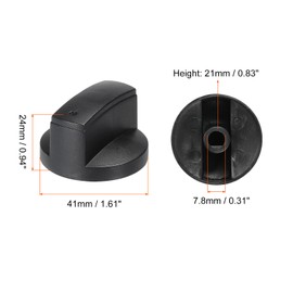 MECCANIXITY Stove Knob Replacement 41m x 24mm Cooktop Knob Burner Control Knobs Replacement for Stove Oven Black 5 Pack