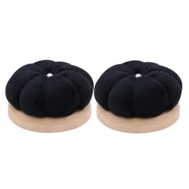 Uxney Pin Cushion,Wooden Sewing Pin Cushion Pincushion Needle Cushion for Sewing Quilting Needlework DIY Crafts(Black,2 PCS)