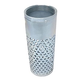 Gloxco 3" Long Style Suction Strainer, Round Hole, Zinc Plated Steel (STR-L300)
