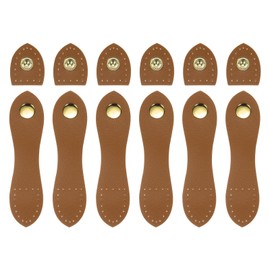sourcing map 6pcs Leather Snap Buckles, Sew on Toggle Closure Buckle, Snap Buttons Tab Buckle Fasteners Buttons Replacement for Pouches Jacket DIY Craft Sewing, Brown