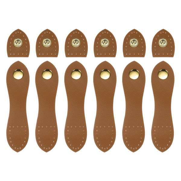 sourcing map 6pcs Leather Snap Buckles, Sew on Toggle Closure