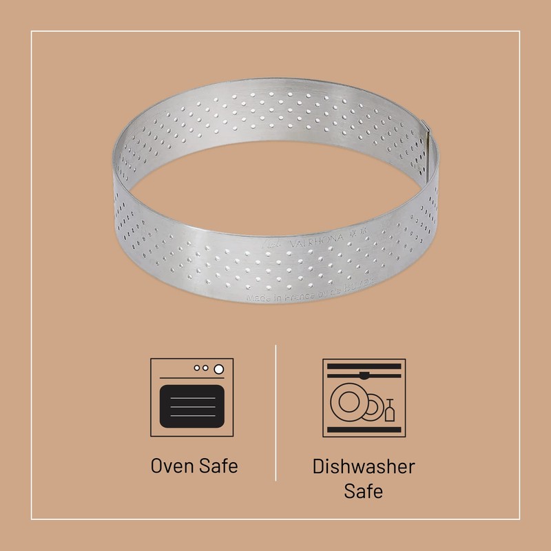 De Buyer Tart Ring with Perforated Straight Rim Stainless Steel,