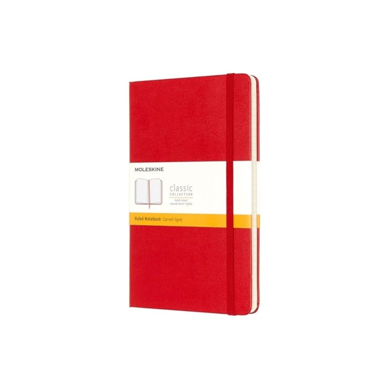 Moleskine Ruled Hard Cover Notebook - Scarlet Red - L/A5