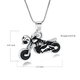 mingkejw Motorcycle Urn Necklace for Ashes Cremation Jewelry for Women Men Stainless Steel Motorbike Memorial Necklaces Ash Holder for Human Pets Keepsake Jewelry for Loved Ones with Fill Tool