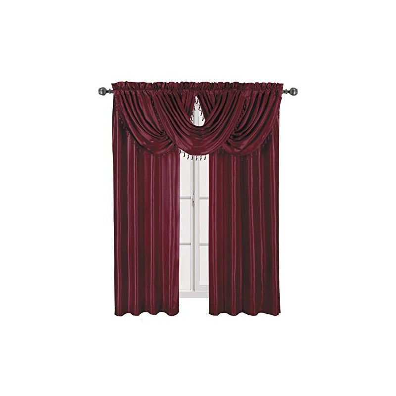 sheetsnthings Soho Rod Pocket 5pc Window Treatment Set, 2-Panels (63-Inch