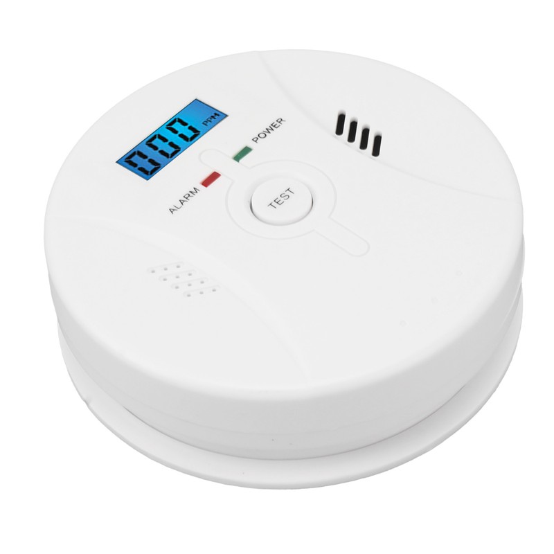 Monoxide Detector Easy Mounting Test Hush Button Dual Sensors Battery