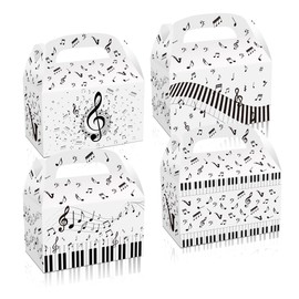 24Pcs Musical Notes Party Treat Boxes Music Themed Birthday Party Goodie Boxes Candy Favor Boxes for Music Party Decoration Supplies