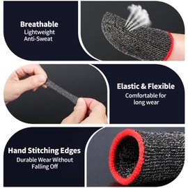 ENPOINT Black Thumb Covers, Finger Sleeve for Gaming, Mobile Gaming Call of Duty Mobile PUBG Mobile Games Finger Covers，Dedales Gamer Profesionales Thumb Sleeves Mobile Gaming Accessories, 20 Pack