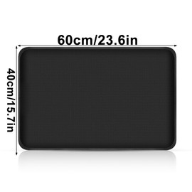 wocpvm Heat Protection Mat, Pack of 2, Fire Protection Mat for Air Fryer, Heat Resistant Underlay, Waterproof for Outdoor Grill, Lawn, Patio, 40 x 60 cm, Black