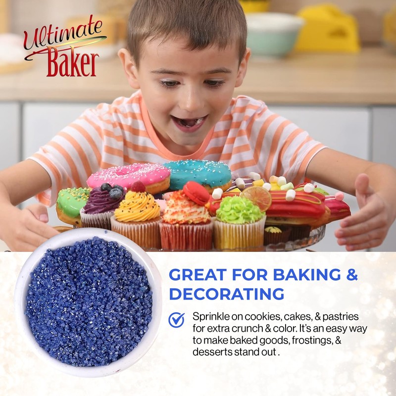 Ultimate Baker - Sanding Sugar, Royal Blue - Vibrant, Naturally