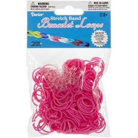 Darice 312-Piece Stretch Band Bracelet Loops and S-Clips Set, Pink