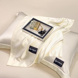 PAJEO Premium Satin Pillowcase Set of 2 - Temperature-Regulating Bedding for Hair & Skin Comfort, Envelope Closure Pillow Cover(White, 51x102cm(20x40inch))