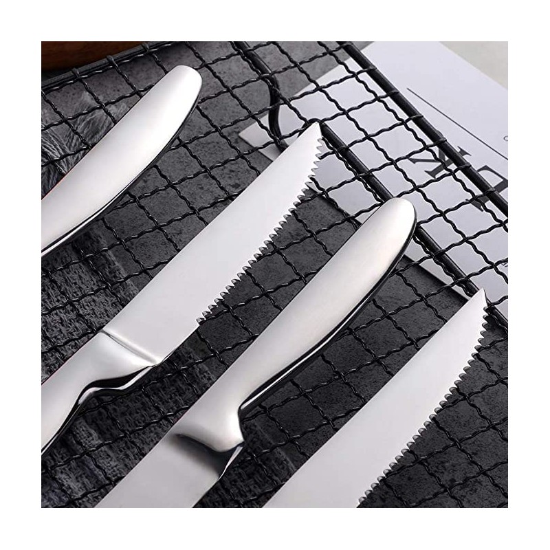 TAFAAL Set of 12 Stainless Steel Steak Knives, Corrosion Resistant,