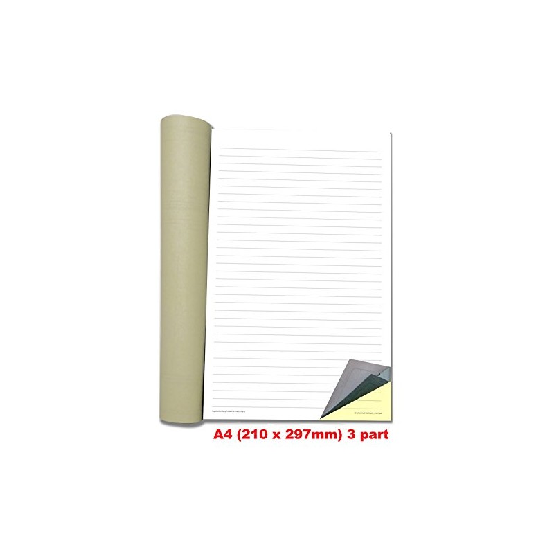 Cherry Carbonless NCR Multi Purpose Ruled Triplicate Book A4 50