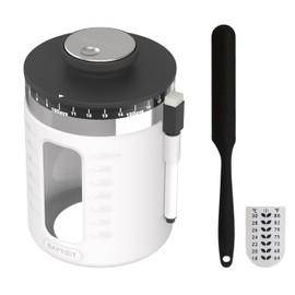 Baytoot Wide Mouth Sourdough Jar Starter Kit 33 oz - Ideal Sourdough Jar for Easy Fermentation, Airflow Lid, Feeding Marker & Spatula Included (white)