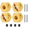 QUE-T Brass Weight Wheel Hex Hub Adapter for 1:10 Redcat