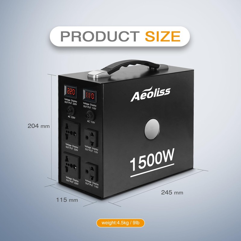 AEOLISS Voltage Converter Transformer 110V to 220V/220V to 110V International