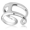 Womens Double Lines Ring,Simple Irregular Geometric Two Parallel Lines Bar