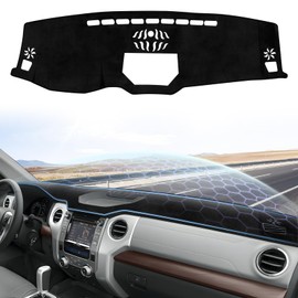 Sunsdrew Dash Cover for 2014-2021 Toyota Tundra Dashboard Cover Mat for Tundra Suede Dash Mat Accessories Sun Shade Nonslip Mesh Protector No Glare